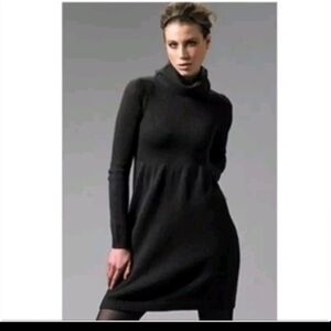 Vince Wool Blend Black Turtleneck Sweater Dress-Size S